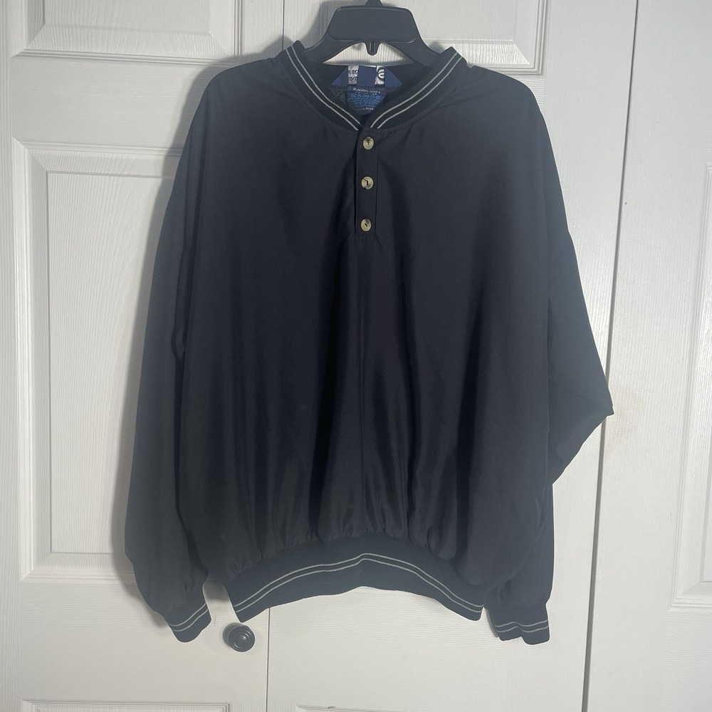 Vintage Sunderland Of Scotland Classic Pullover Men L Black Golf 90s Windbreaker